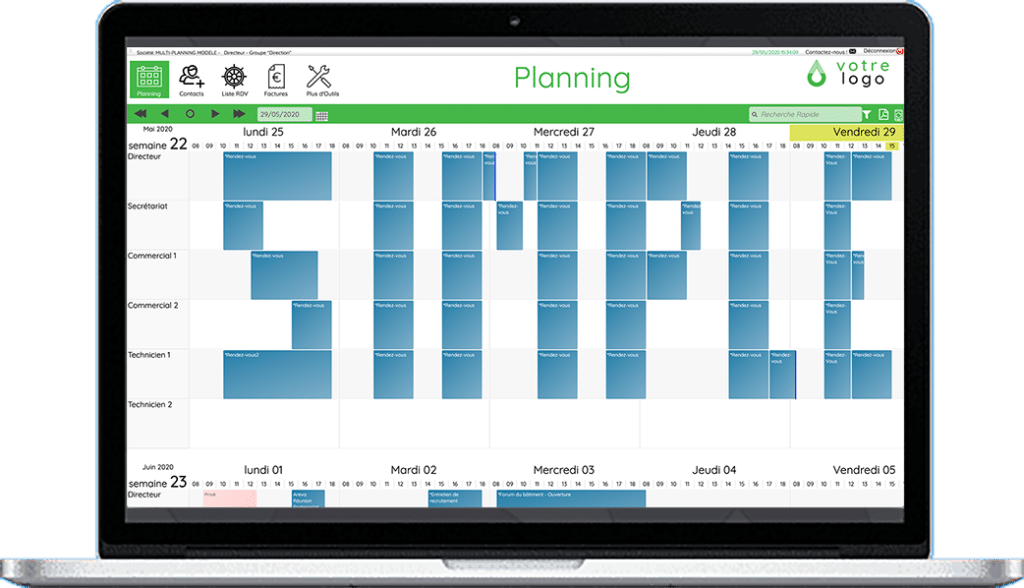 Online Shared Calendar - Planning screen