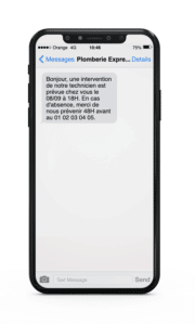 Notification au client par SMS