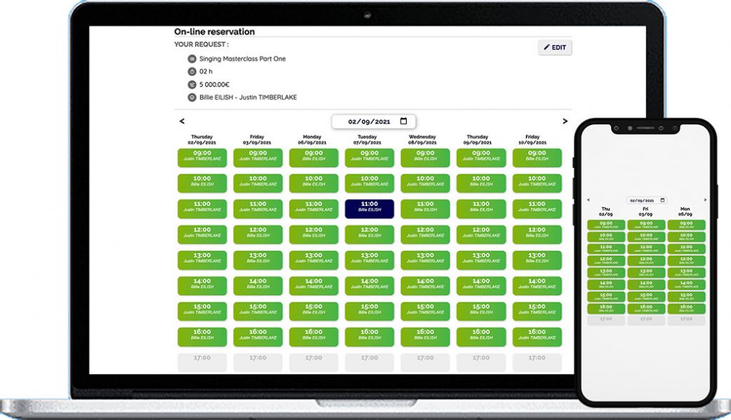 Shared Calendar with integrated online booking