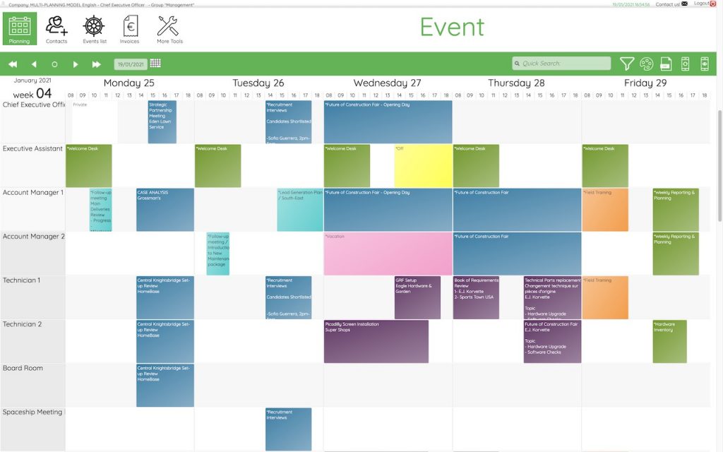 Team calendar Sharing - Multi-Planning interface