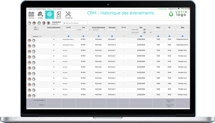 Base clients automatique réservation