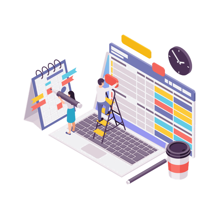 Équipe professionnelle utilisant un planning collaboratif en ligne