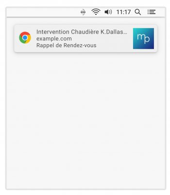 Notification de Calendrier Mac