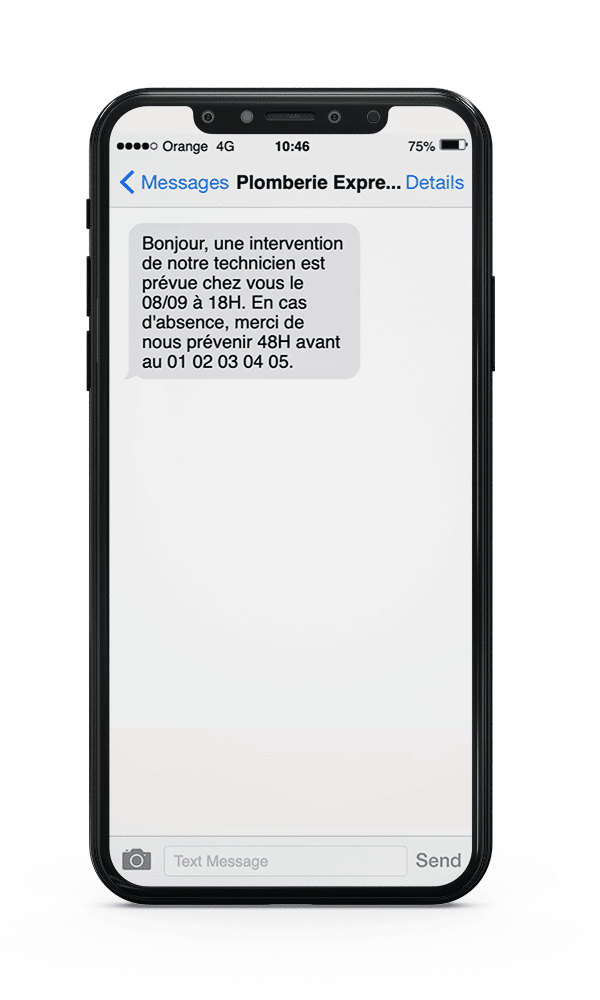 Notification au client par SMS